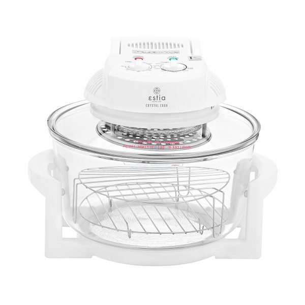 ESTIA ΦΟΥΡΝΑΚΙ ΡΟΜΠΟΤ CRYSTAL COOK 1400w 12lt ΜΕ ΑΝΤΙΣΤAΣΕΙΣ ΛΕΥΚΟ