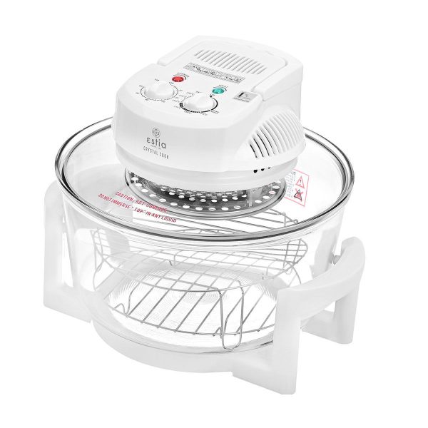 ESTIA ΦΟΥΡΝΑΚΙ ΡΟΜΠΟΤ CRYSTAL COOK 1400w 12lt ΜΕ ΑΝΤΙΣΤAΣΕΙΣ ΛΕΥΚΟ