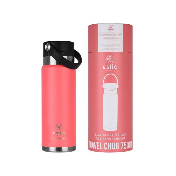 ESTIA ΘΕΡΜΟΣ TRAVEL CHUG SAVE THE AEGEAN 750ml FUSION CORAL